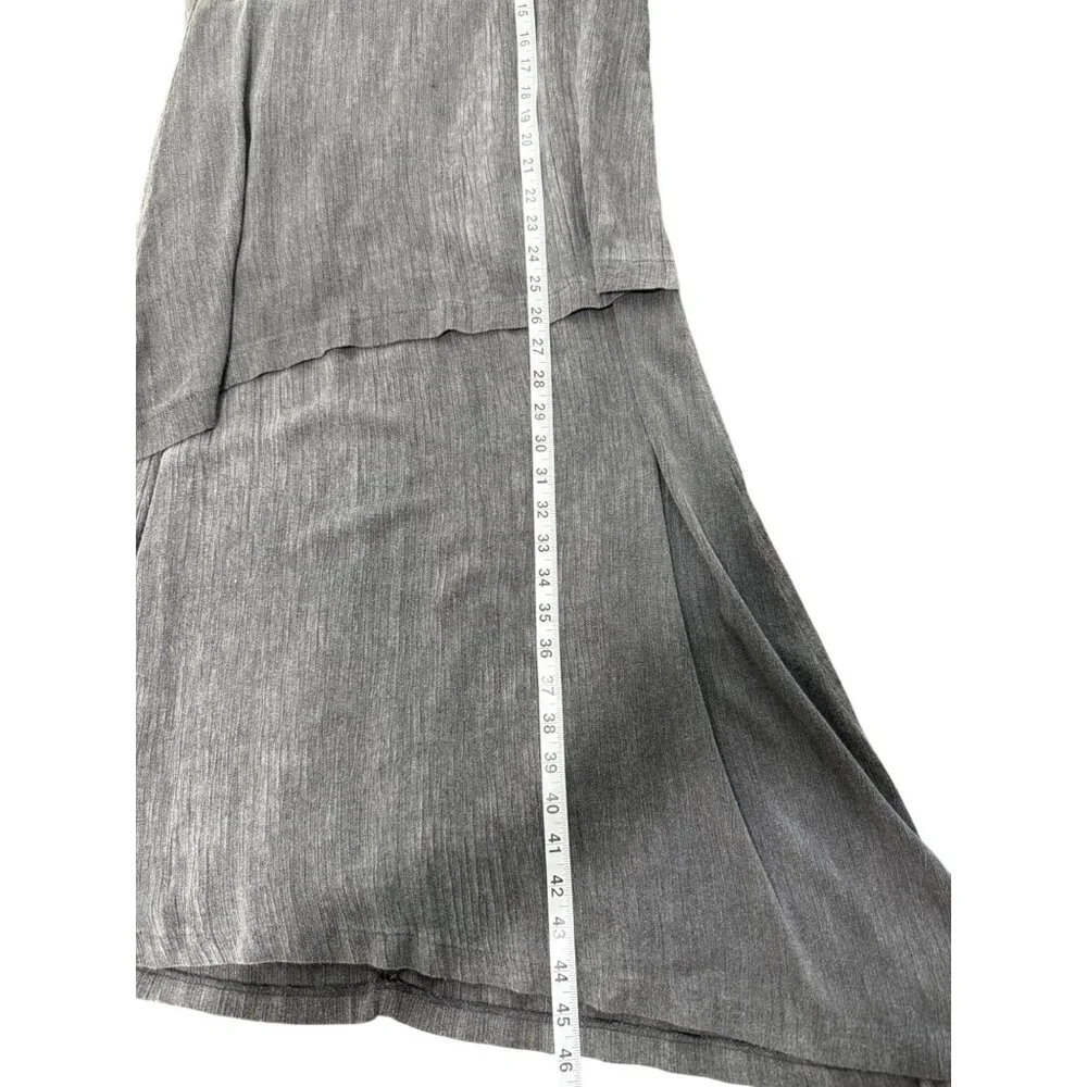 Pure Essence Gray Sleeveless Asymmetrical Layered Dress Lagenlook Womens Size M - Picture 6 of 7